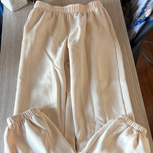 Automet Pants - AUTOMET Cozy Fleece Lined Joggers Size M Cream High Rise Sweatpants